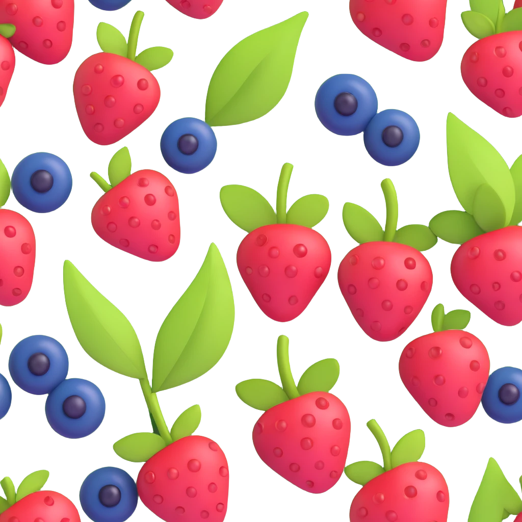 red and blue berries with green leaves emoji