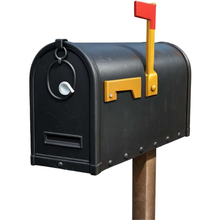 black unified mailbox on post emoji