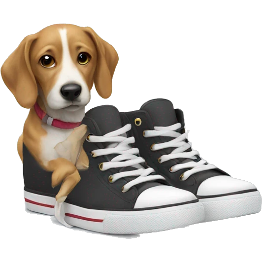 shoes with dog emoji