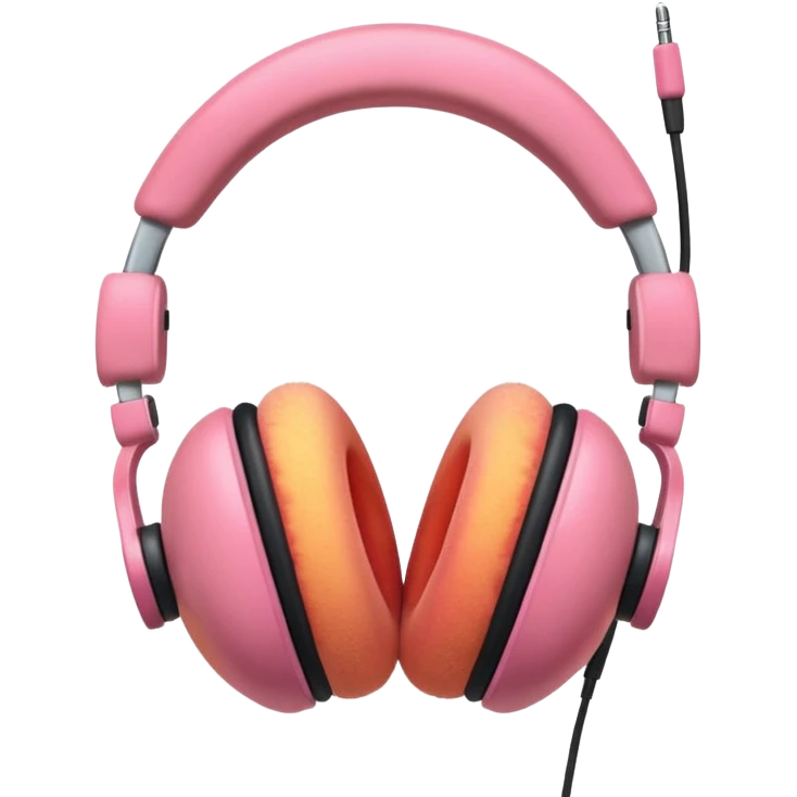 peach fruit with pink headphones emoji