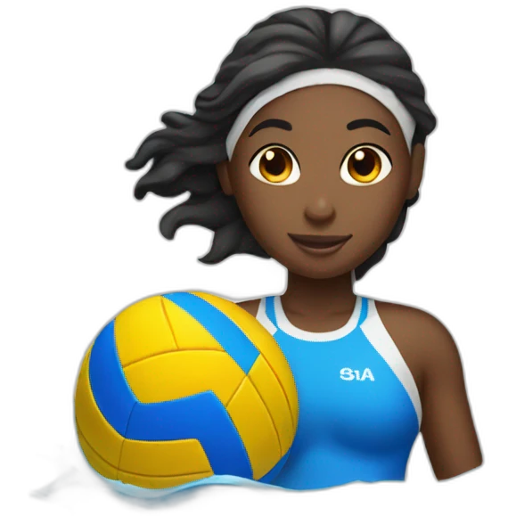girls playing waterpolo in the beach emoji