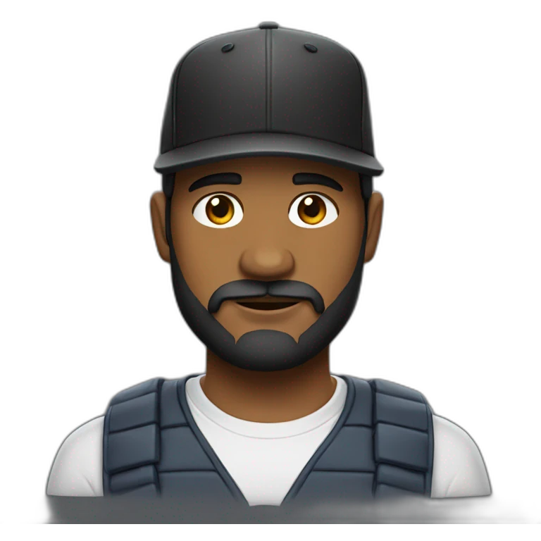 Barba y gorra visera negra emoji