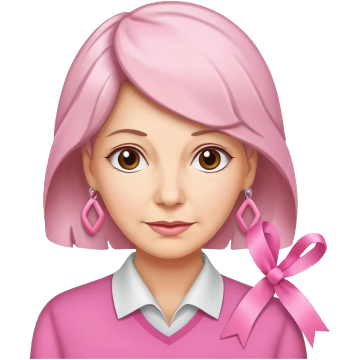 Mature Women with pink ribbons emoji