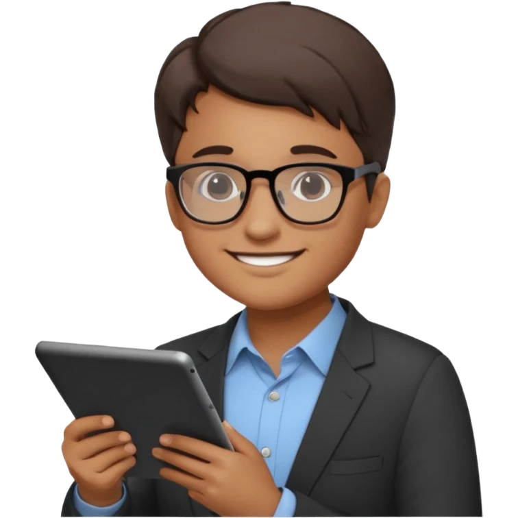 A focused person analyzing rising charts emoji emoji