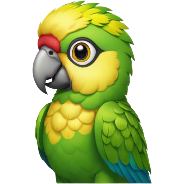 green parrot with shirt emoji