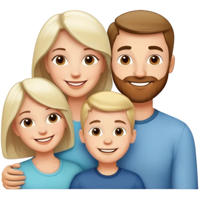 happy white family with husband wife and one son smiling together emoji