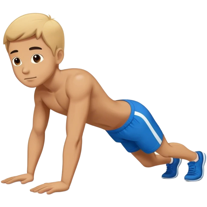 blue shorts doing plank exercise emoji