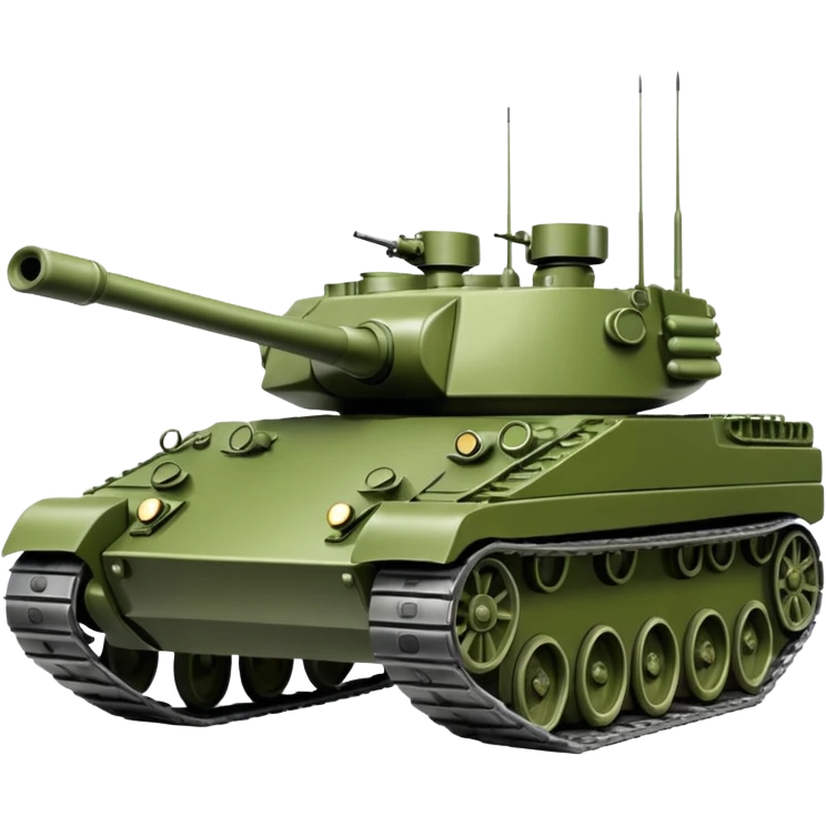 Shiny khaki-green Military tanks  emoji