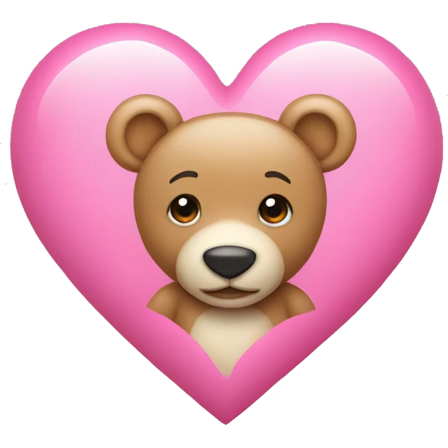 pink heart with teddy bear emoji