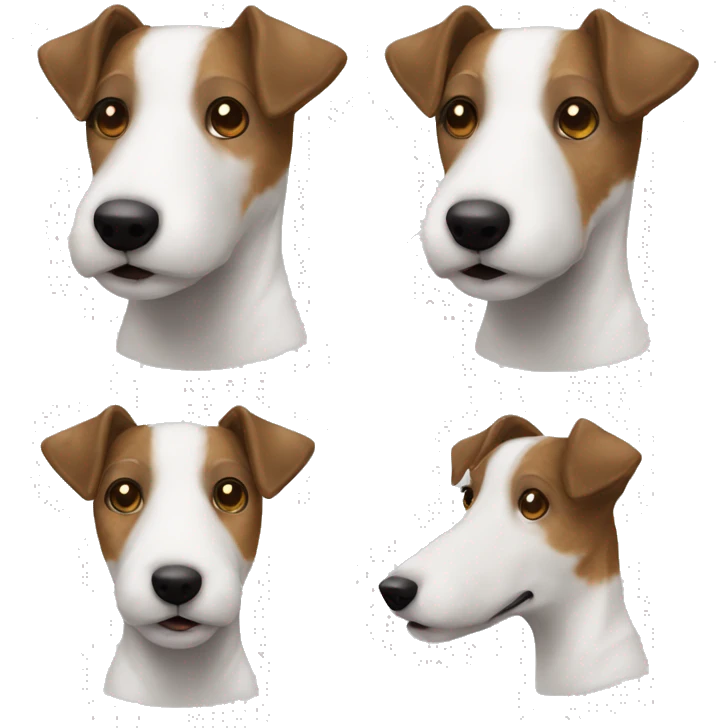 Old Smooth Fox Terrier white brown with sweater emoji