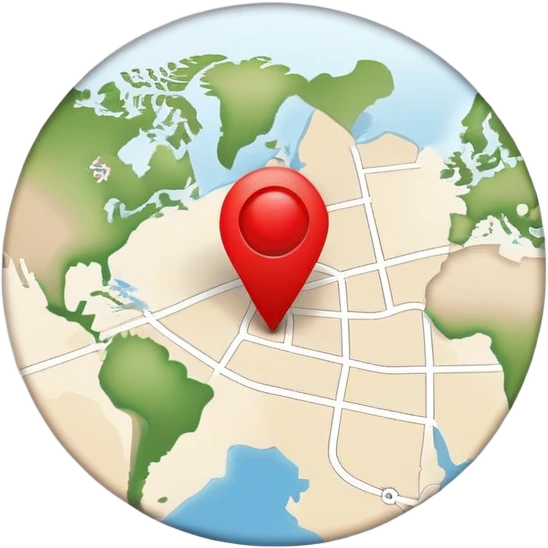 simple minimalistic map with a red dot in the center, clean and easy, no extra details emoji