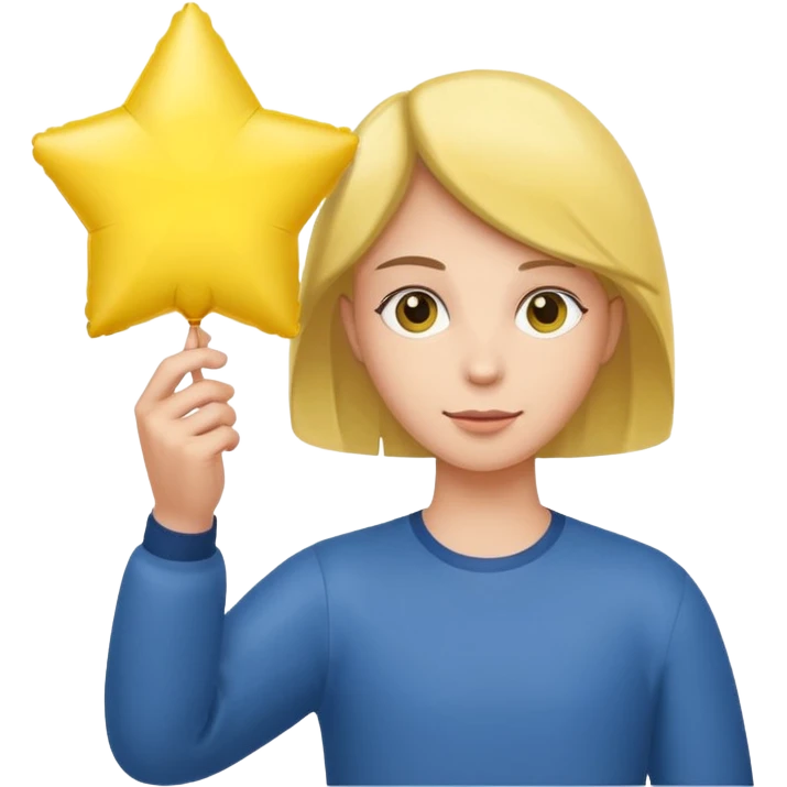 holding yellow star balloon emoji