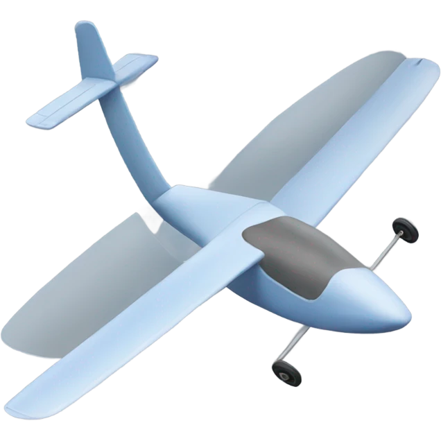Glider with short thick wings, landing wheels and no t-tail emoji