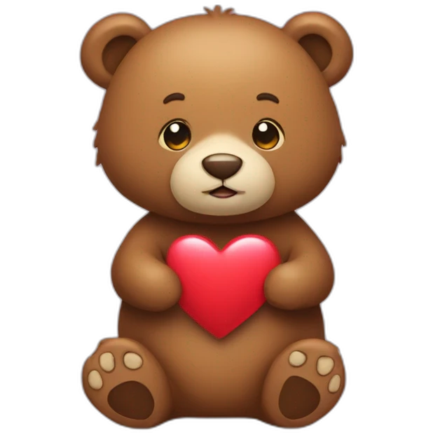 un ours avec un coeur emoji