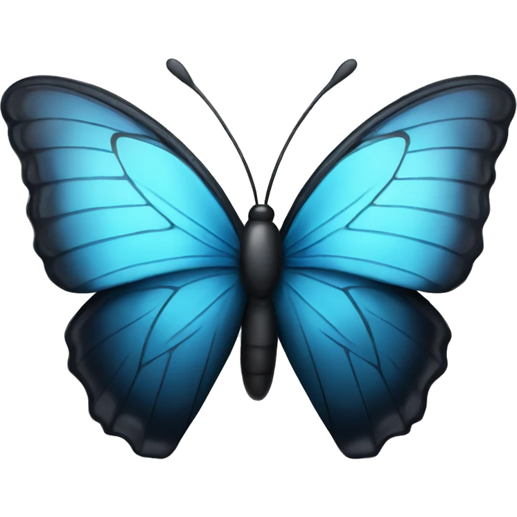 blue butterfly whit black heart emoji