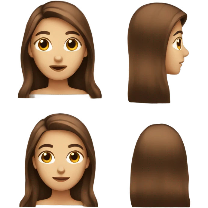 Long brown hair emoji