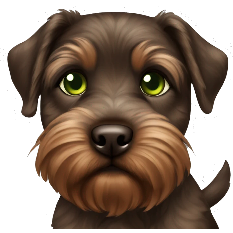 Brown brindle Puppy dark muzzle green eyes emoji