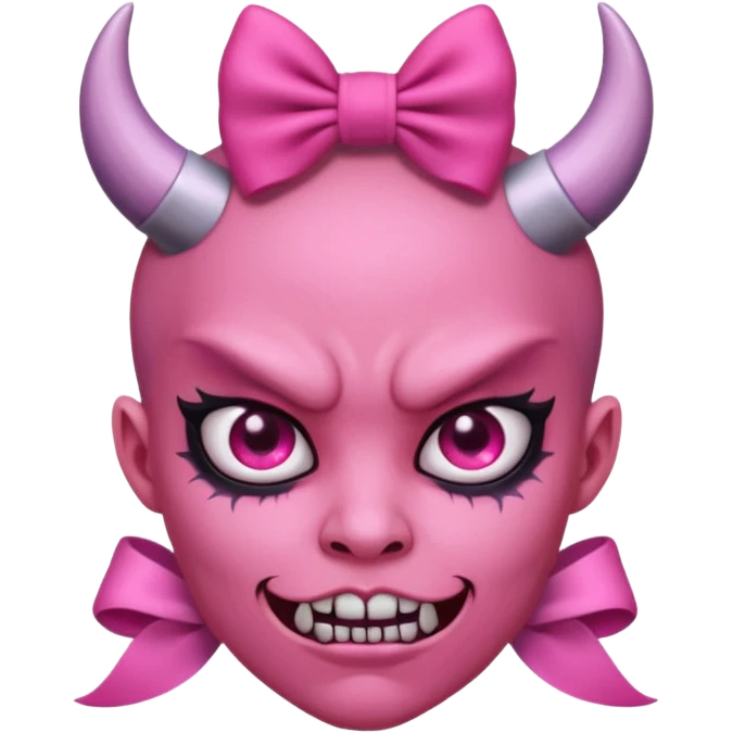 Demon with pink bow on emoji