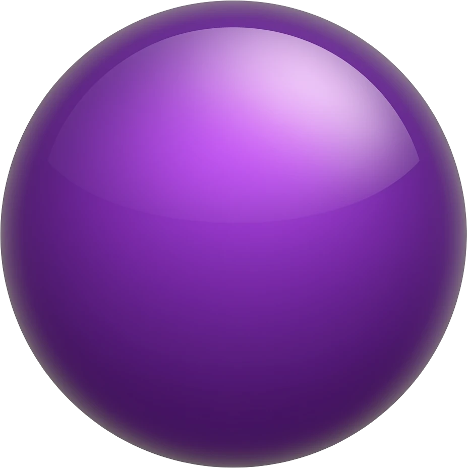 a 3D purple shiny reflective sphere emoji