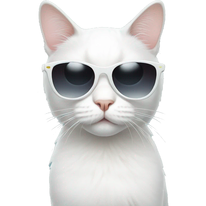 White Cat with sunglasses emoji