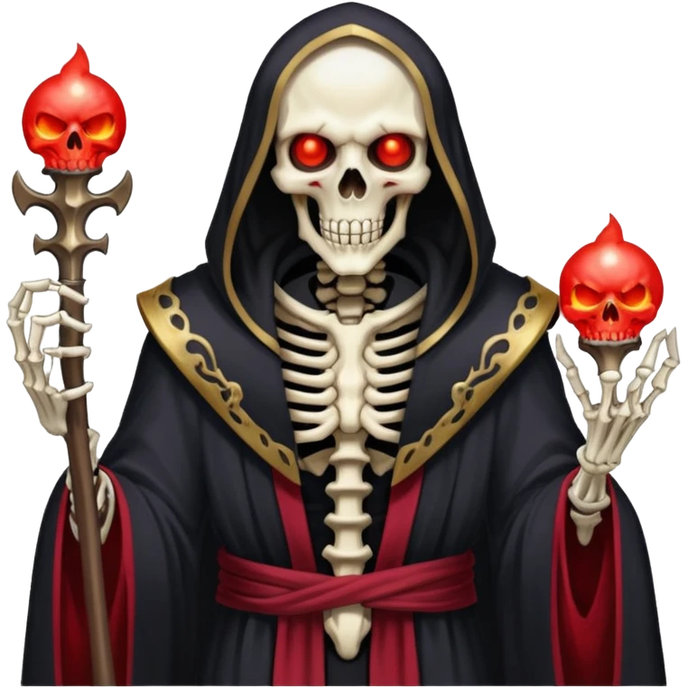 Ainz Ooal Gown skeletal overlord with red glowing eyes and dark robe emoji