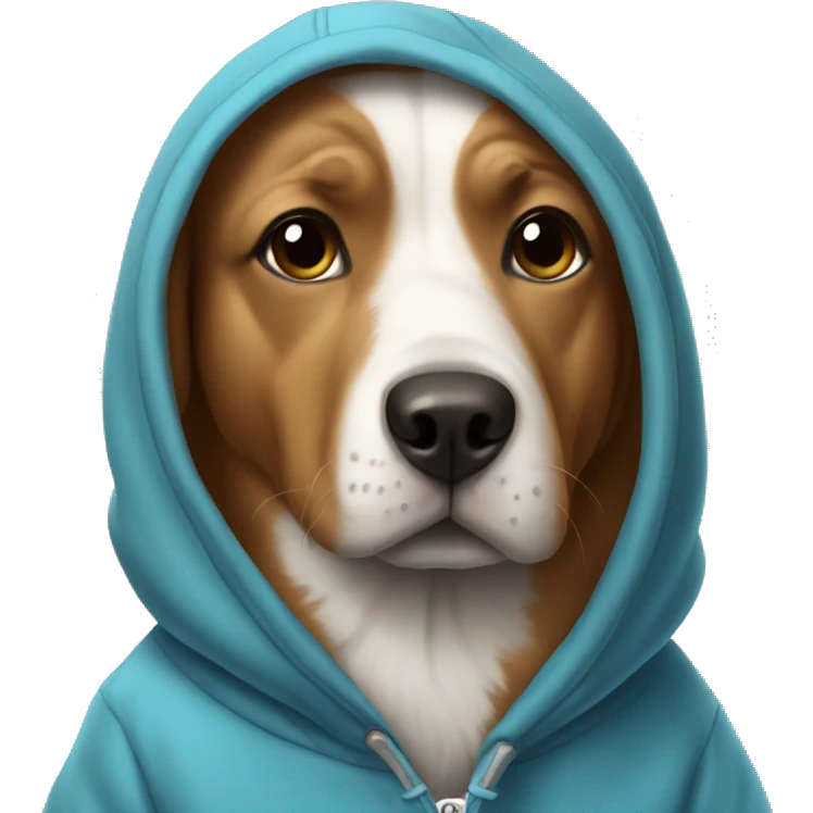 Dog wearing a hoodie emoji