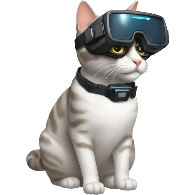 Cat wearing vr emoji