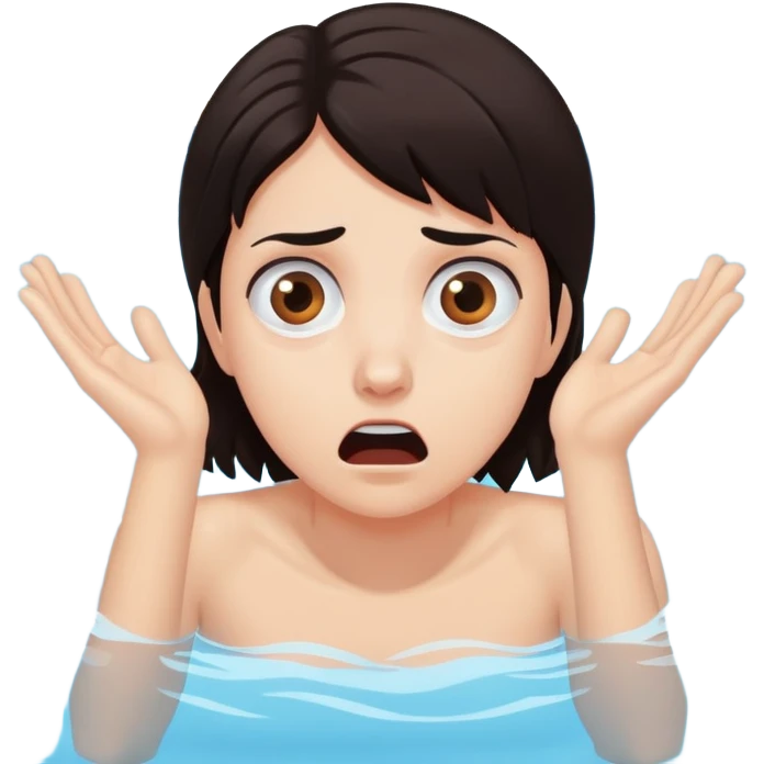 person terrified in swimming pool emoji