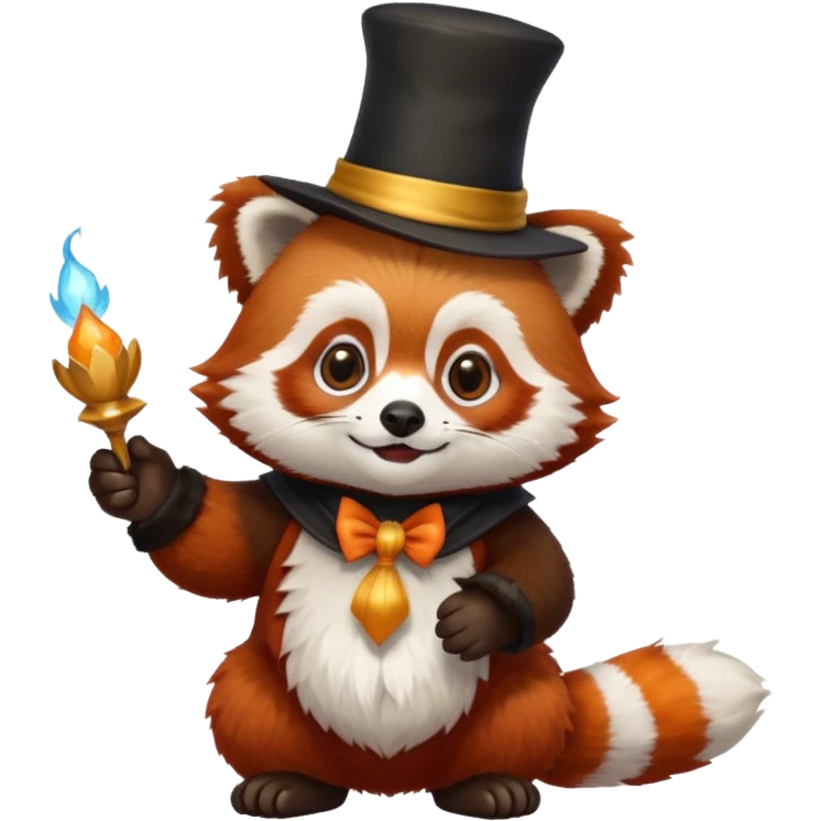 red panda with magicican hat emoji