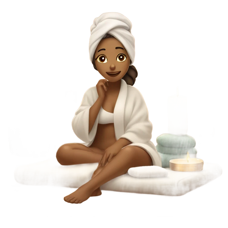 Girl relaxing in spa emoji