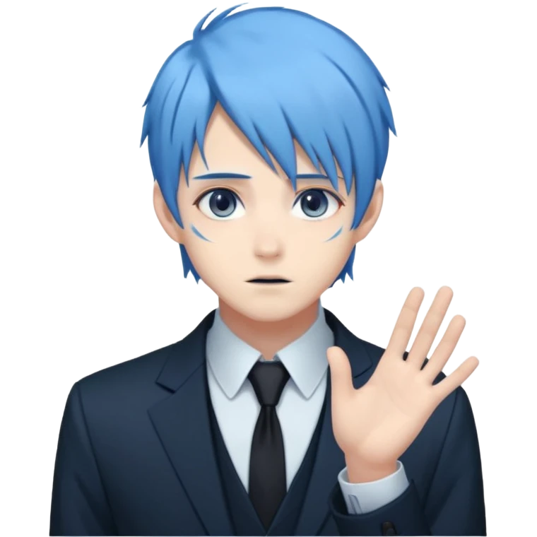 ethereal-pastel-transparent-translucent-gorgeous-spectral-dark-greyish-blue-whitish-gloomy-spectral-anime-poltergeist-man-with-blue-hair-with-a-beautiful-black-suit emoji