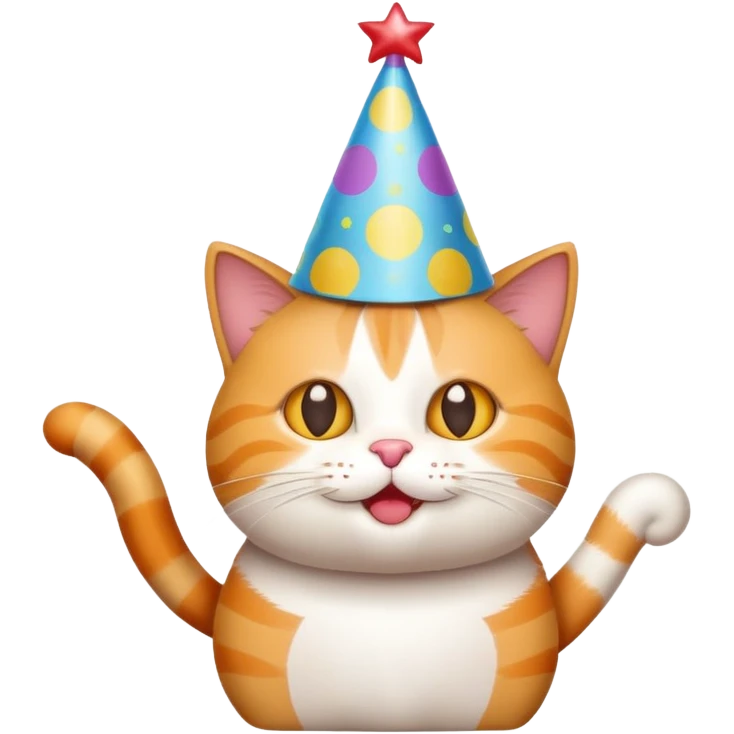 Cat celebrating happy prty bithday emoji