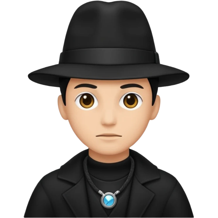 time traveler in black clothes emoji