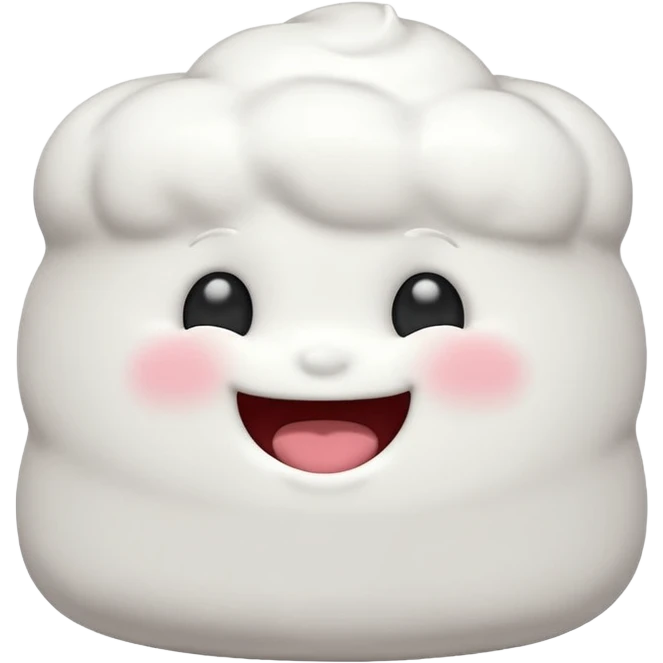 marshmallow with eyes closed, laughing hard emoji