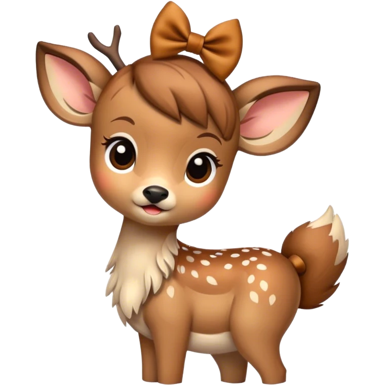 fawn with a bow emoji