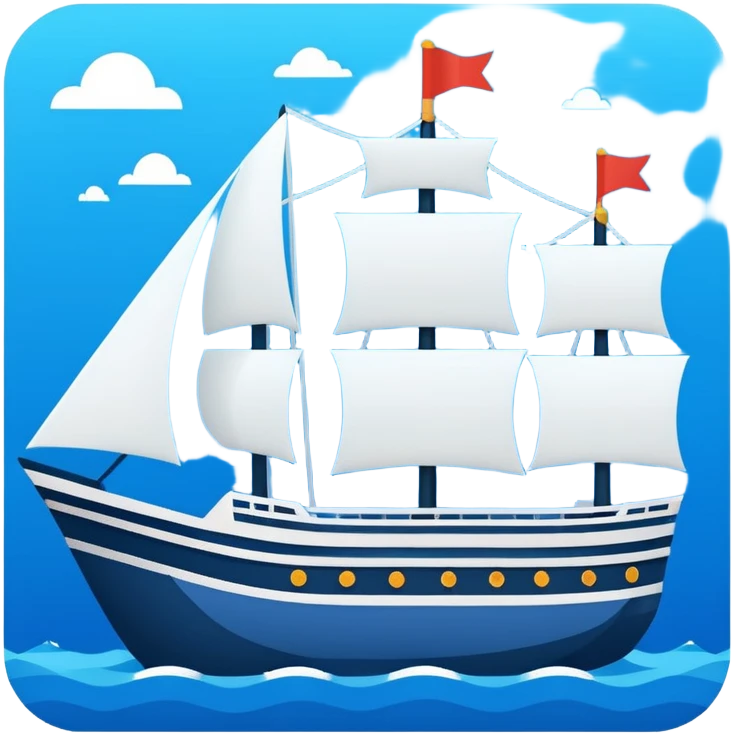 Flat design style ship emoji