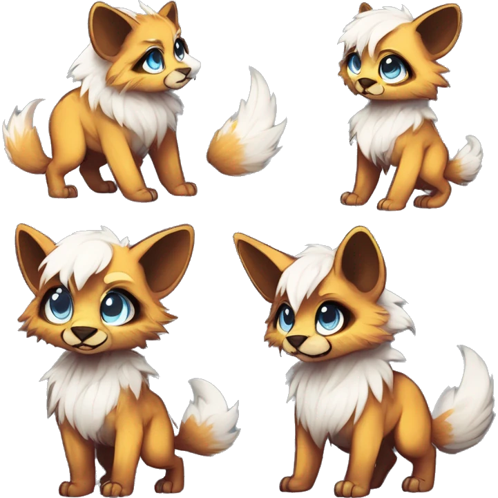 Cool cute Kawaii edgy fantasy shiny animal  fursona Fionbri vernid by griffsnuff & LiLaiRa & Falvie full body emoji