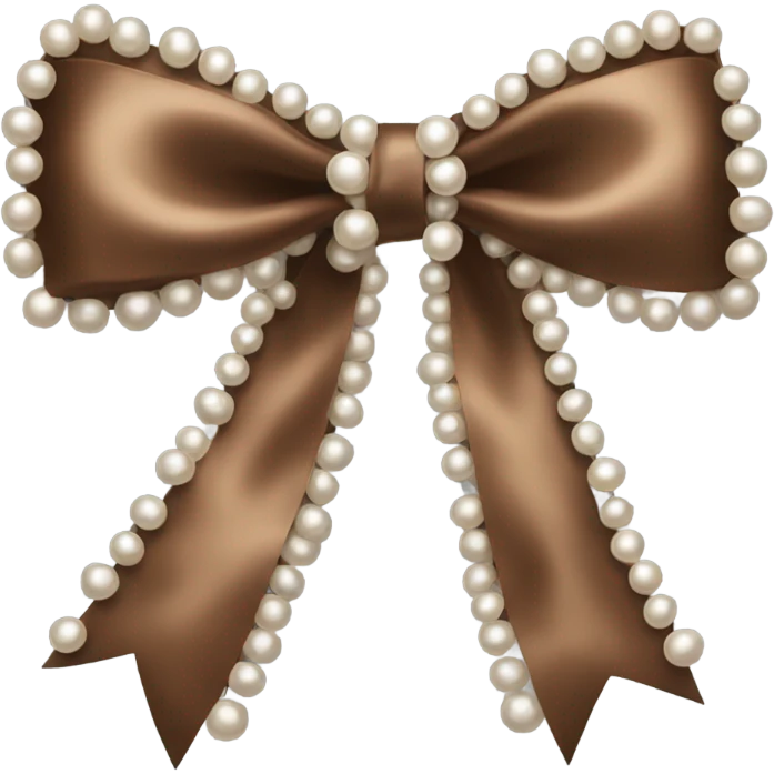 brown silk bow with pearls emoji