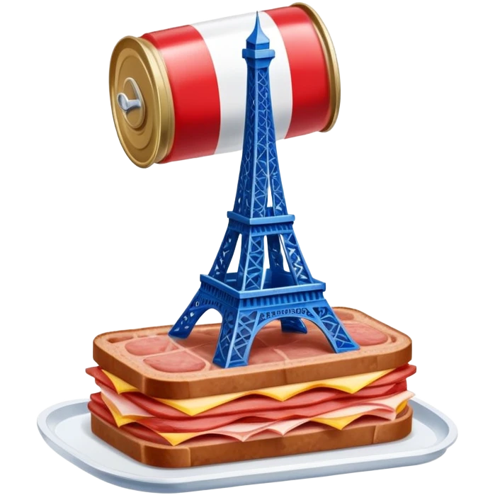 Spam meat Eiffel tower on a French flag emoji