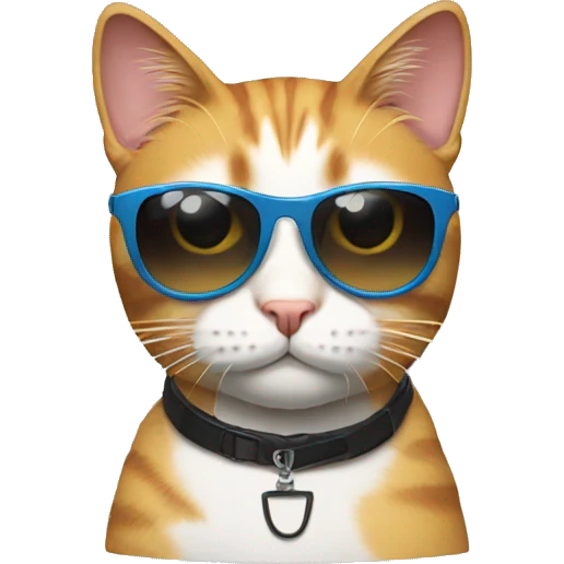 A cat wearing a sunglasses but broken emoji