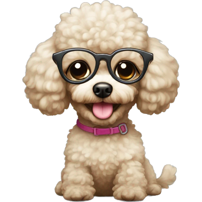 toy poodle with glasses emoji