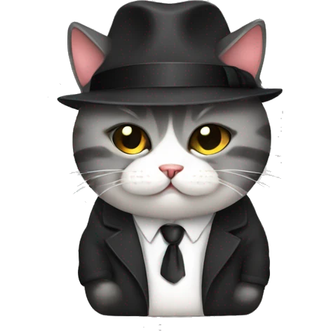 Mafia cute chubby cat emoji