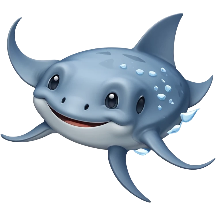 Smiling stingray playing in the ice emoji