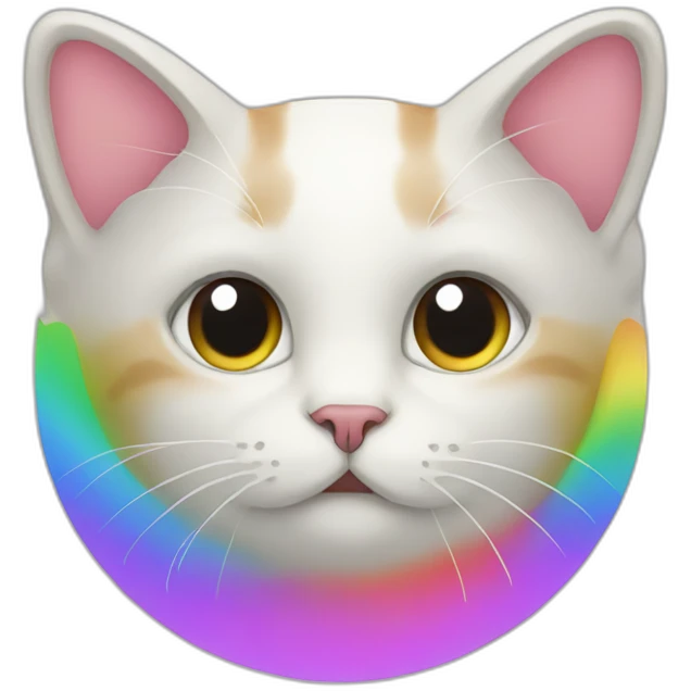 Cat on a rainbow emoji