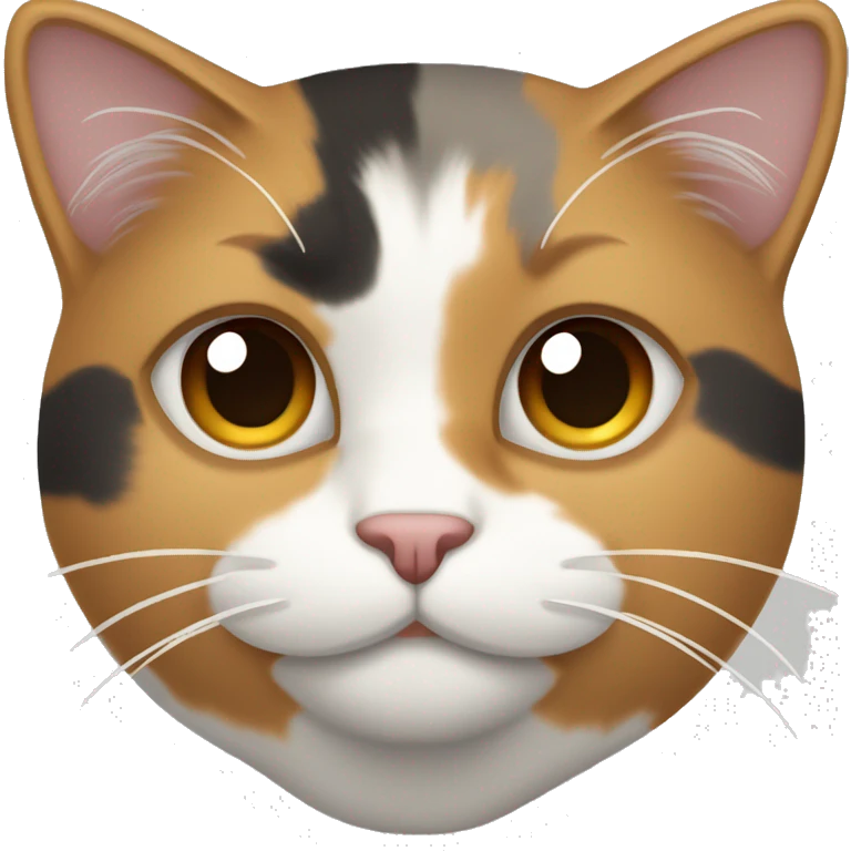 CALICO CAT WITH LIGHT GRAY LIGHT BROWN WHITE AND TAN FUR PATTERN  emoji