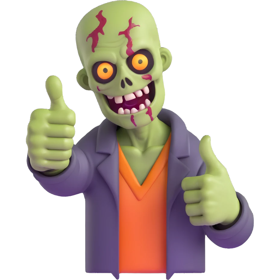 zombie giving thumbs up emoji