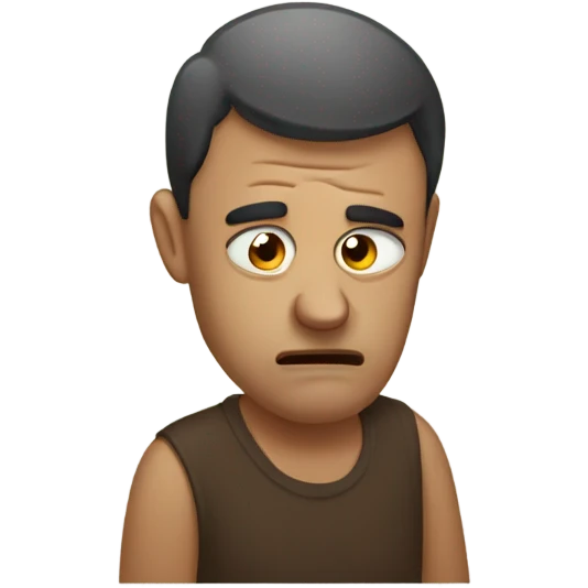 sad man with constipation emoji