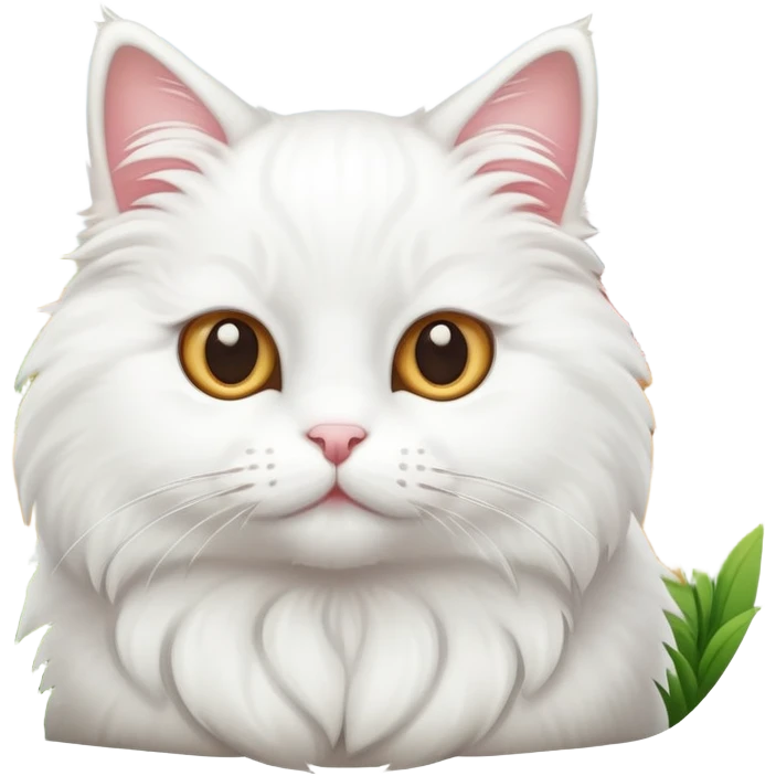 White rural cat with farm background emoji