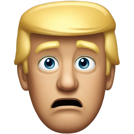Realistic Donald Trump sad and shocked emoji