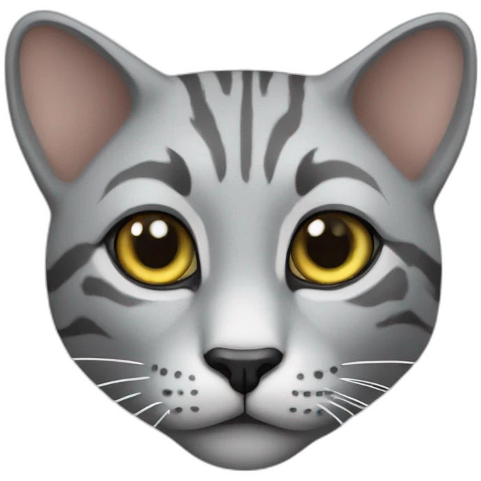 Un chat triger gris emoji